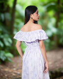 FIONA & FENIX: lilac off shoulder dress & button down