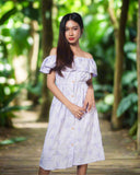 FIONA & FENIX: lilac off shoulder dress & button down