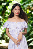 FIONA & FENIX: lilac off shoulder dress & button down