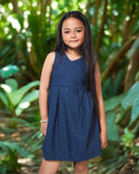ZAINAB: dark blue eyelet dress