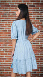 ZANA: powder blue eyelet dress