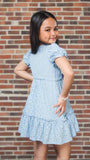 ZANA: powder blue eyelet dress