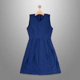 ZAINAB: dark blue eyelet dress