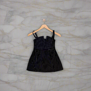 ADRIANA: black noodle strap dress