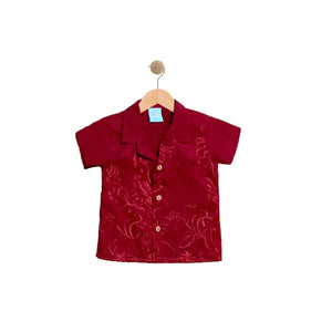 KANYE: maroon embro shirt