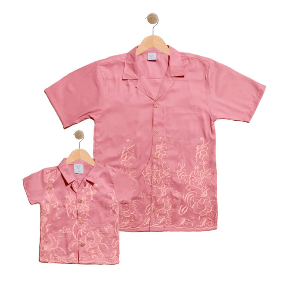 KANYE: rose pink embro shirt