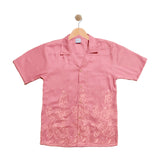 KANYE: rose pink embro shirt