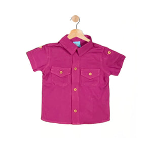 GUSTAV: magenta button down