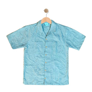 LUIS: teal eyelet button down