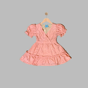 ZANA: peach eyelet dress