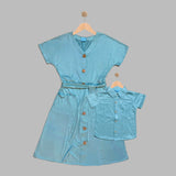 ISADORE: riptide teal button down