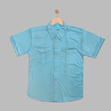 ISADORE: riptide teal button down