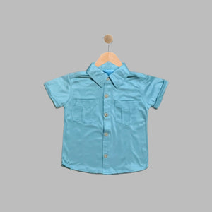 ISADORE: riptide teal button down