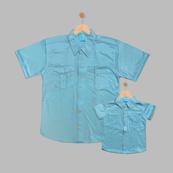 ISADORE: riptide teal button down