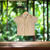 GWEN & GABBY: khaki romper & polo