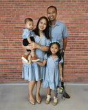 ZANA: powder blue eyelet dress