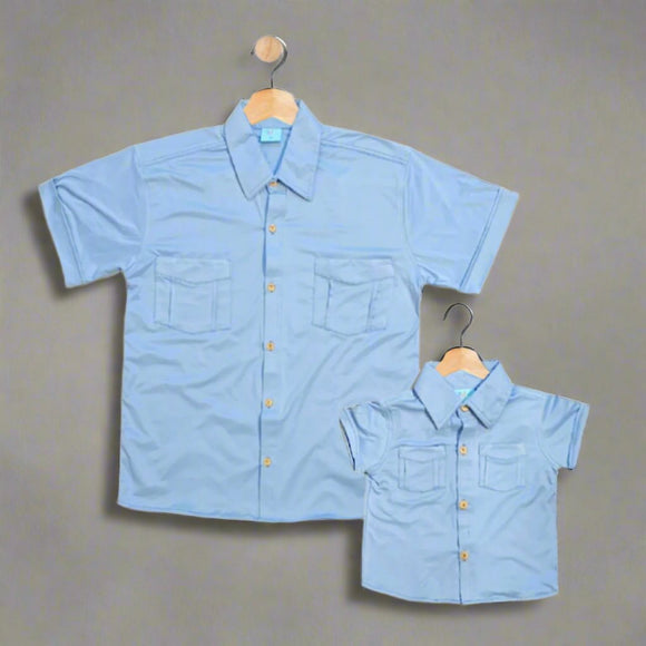 ZANDER: powder blue  button down