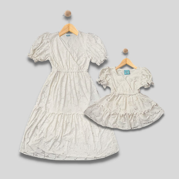 ZANA: ivory eyelet dress