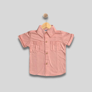 ZANDER: peach button down