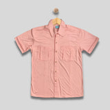 ZANDER: peach button down