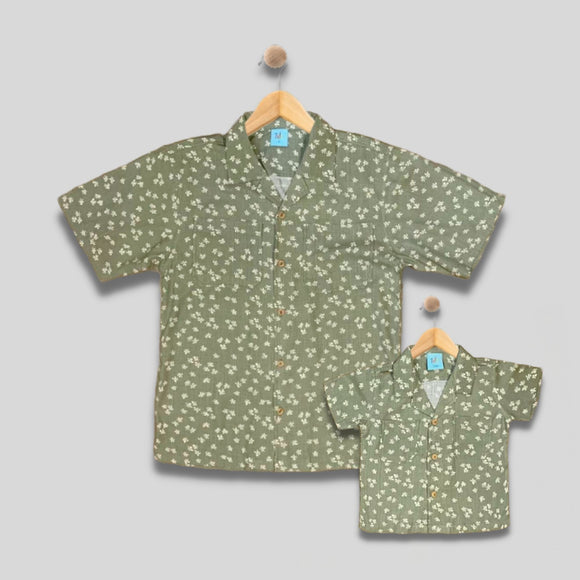 AXEL: kiwi green button down