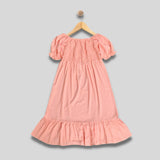 ELISHA: pastel peach dress