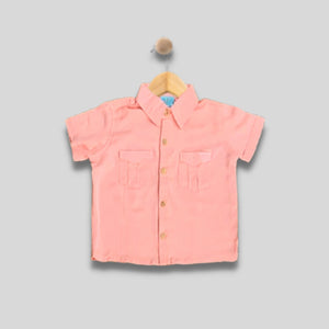 ENZO: pastel peach button down