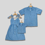 ENYA: ribbon strap chambray dress