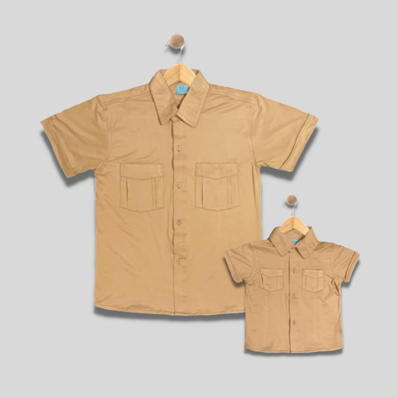 FERDIE: desert tan button down