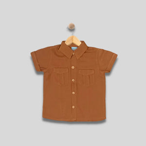 LIAM: rust brown button down