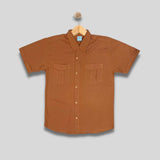 LIAM: rust brown button down