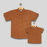 LIAM: rust brown button down