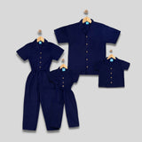 MOORE: button down navy blue top