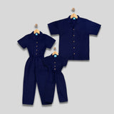 MOORE: button down navy blue top