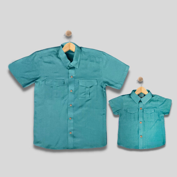 NICO B: button down teal green top