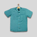 NICO B: button down teal green top