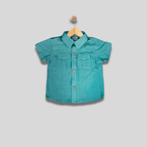 NICO B: button down teal green top