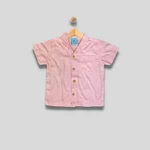 NIKOLO: button down peachy pink top