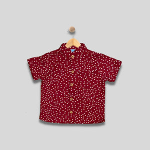 NIKKO: maroon polka button down