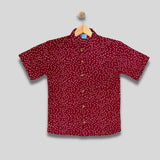 NIKKO: maroon polka button down