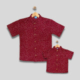 NIKKO: maroon polka button down