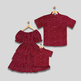 NIKKO: maroon polka button down