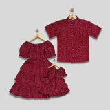 NIKKO: maroon polka button down