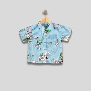 OCEANA: aqua button down