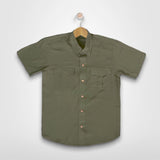 KALEB B: button down army green top