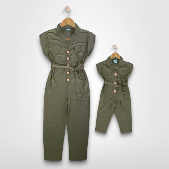 KAYDEN B: army green jumpsuit