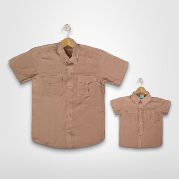 KALEB C: button down khaki top