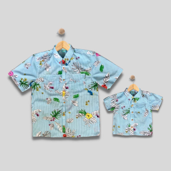 OCEANA: aqua button down