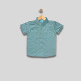 WESLEY: teal button down