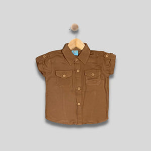 YOHAN: chestnut brown button down